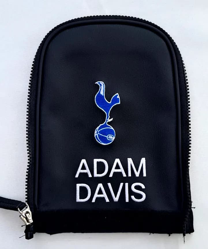 Adam Davis personalised golf bag pocket panel