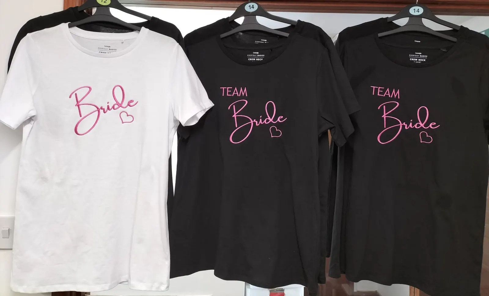 Embroidered ladies' t-shirts for a hen party