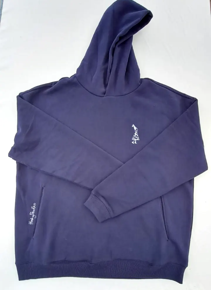 Personalised hoodie embroidered with the customer's own artwork