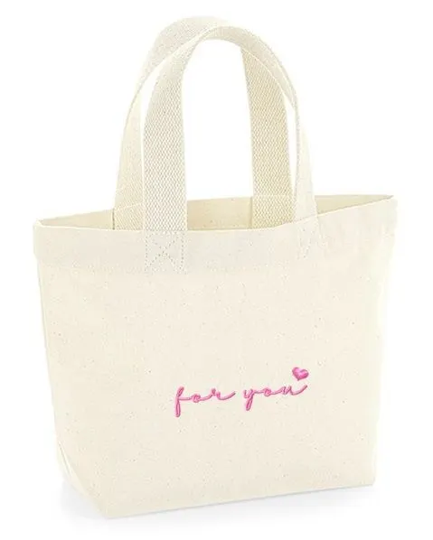 Small embroidered gift bag wedding favour