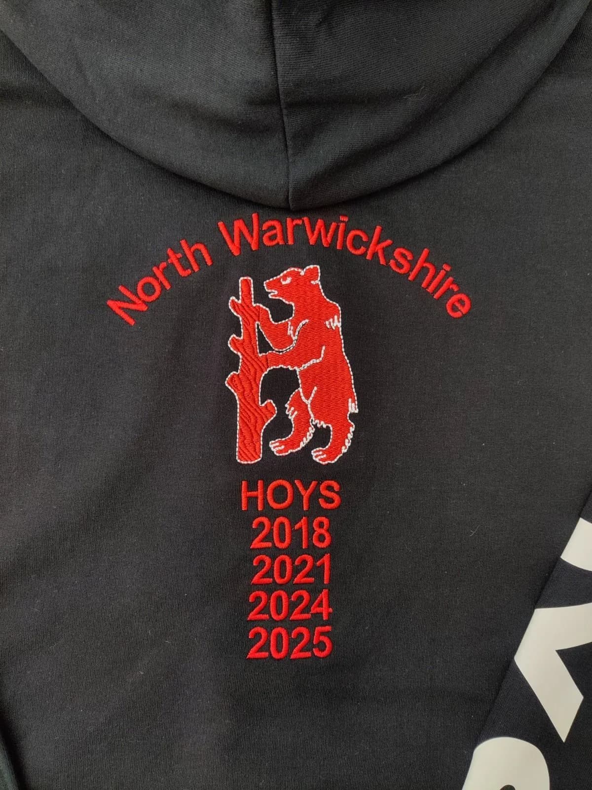Back embroidery on South Warwickshire Pony Club HOYS uniform