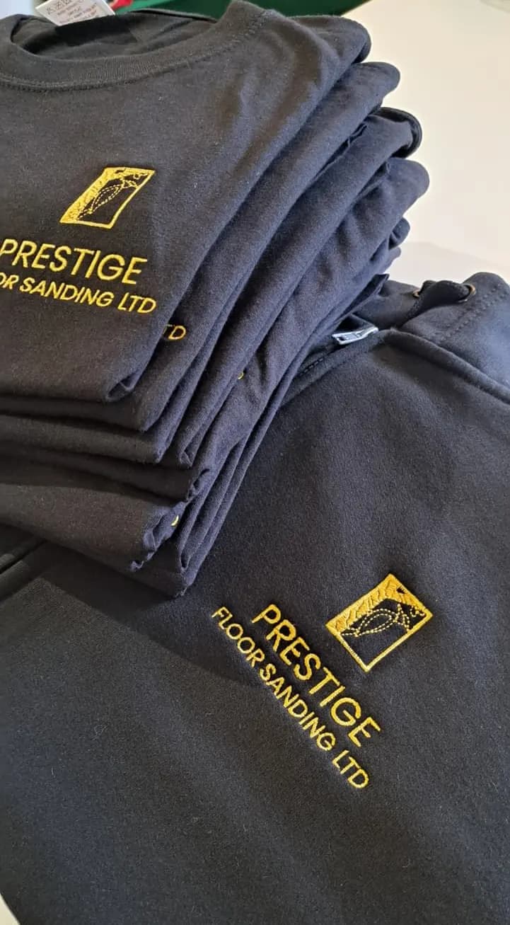Prestige Floor Sanding embroidered workwear t-shirts