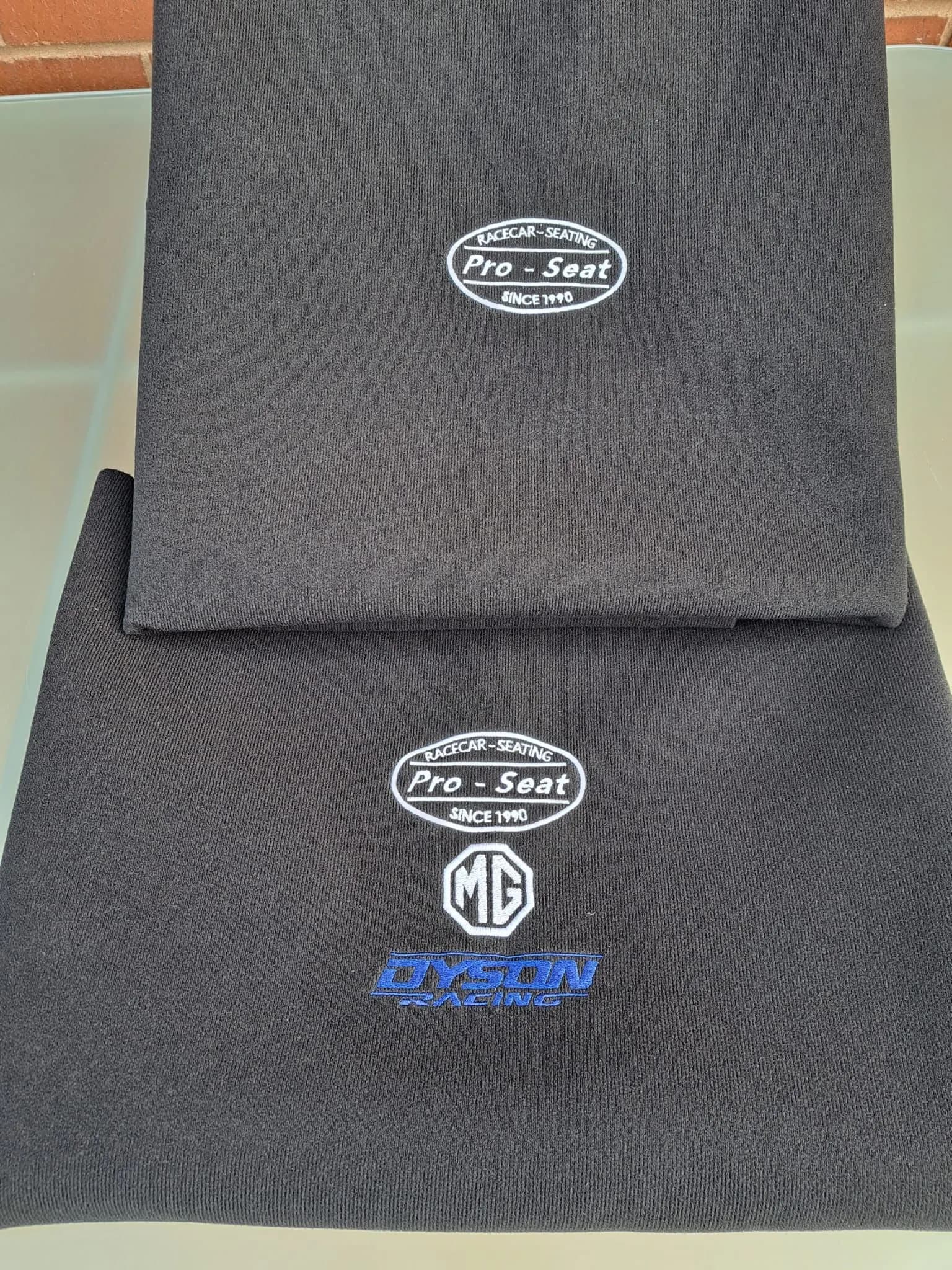 ProSeat race seat panel embroidered for Dyson Racing