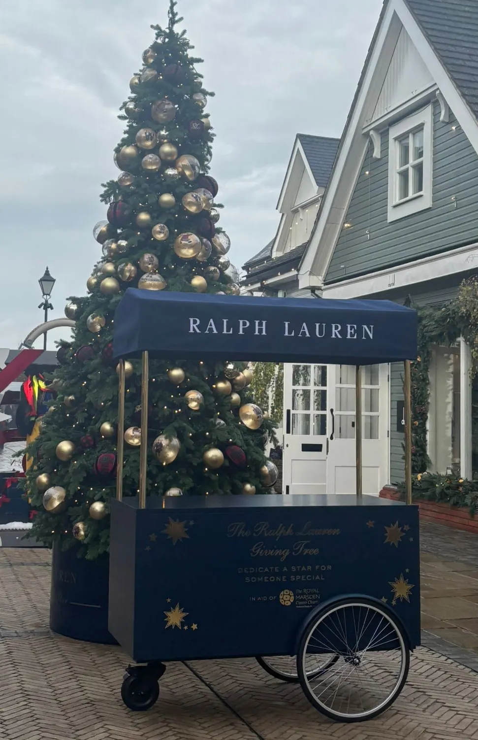 Ralph Lauren coffee trolley canvas embroidery at Bicester Village