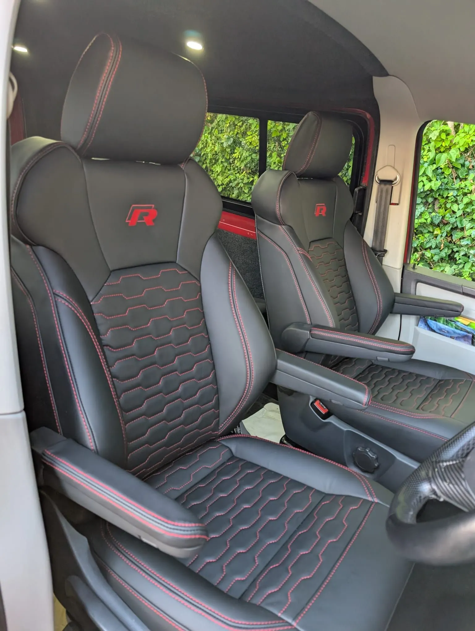 VW R-Line series custom embroidered seats