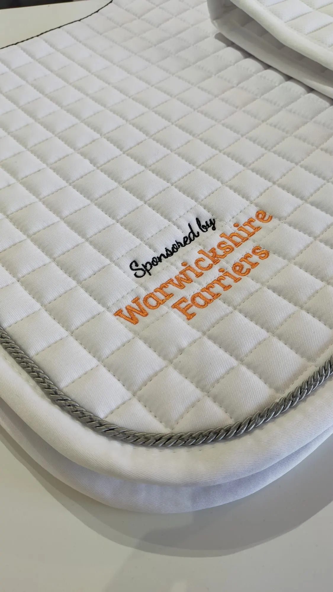 Warwickshire Farriers sponsored competition saddle pad