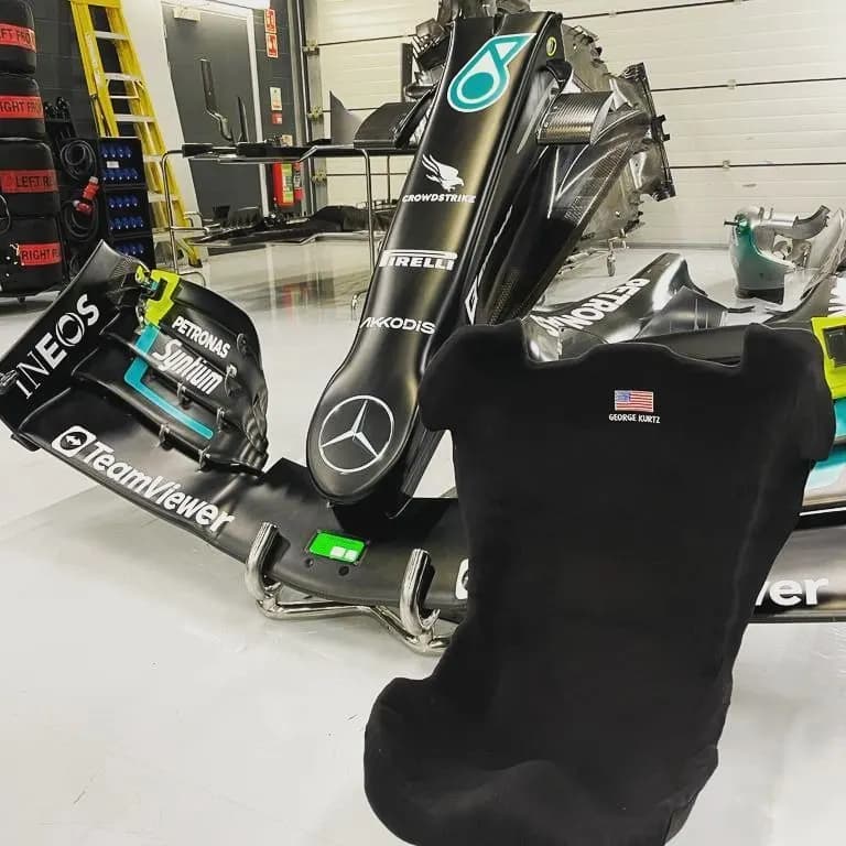 Completed ProSeat race car seat for a sponsored driver