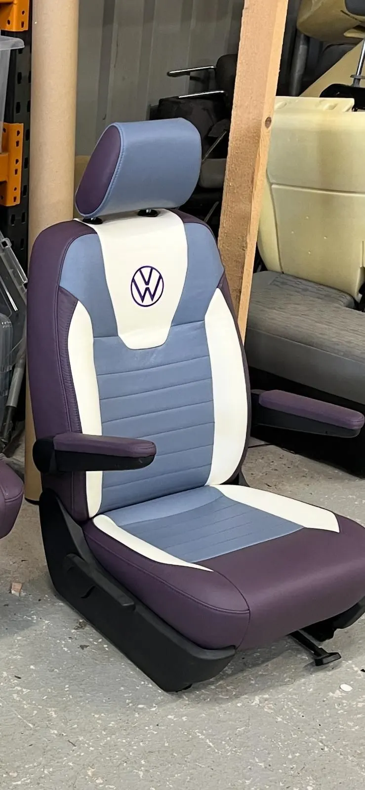 Custom embroidered VW campervan seat