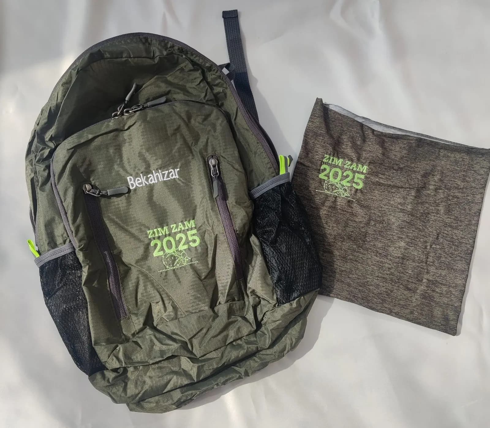 Personalised bag and snood for a milestone birthday tour